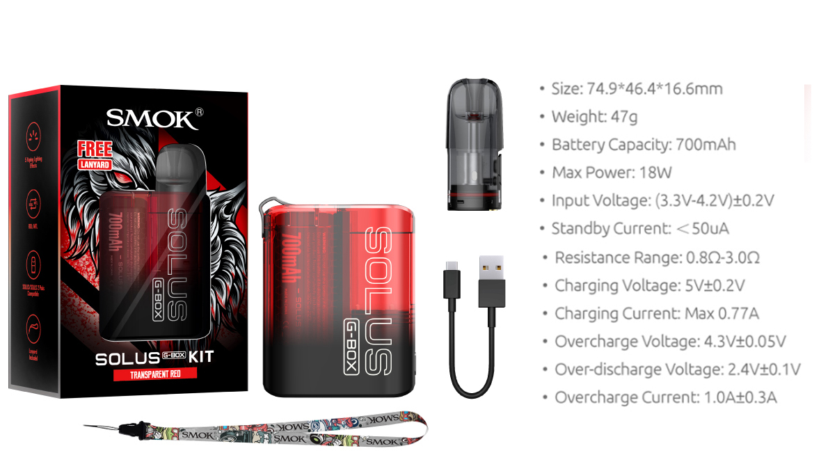 Smok Solus G-Box Kit Specifications