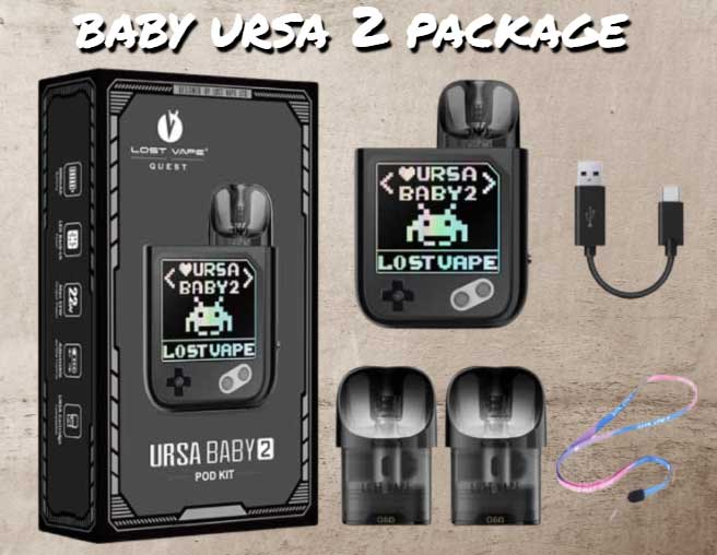 Lost Vape Baby Ursa 2 Pod Kit Package Contents