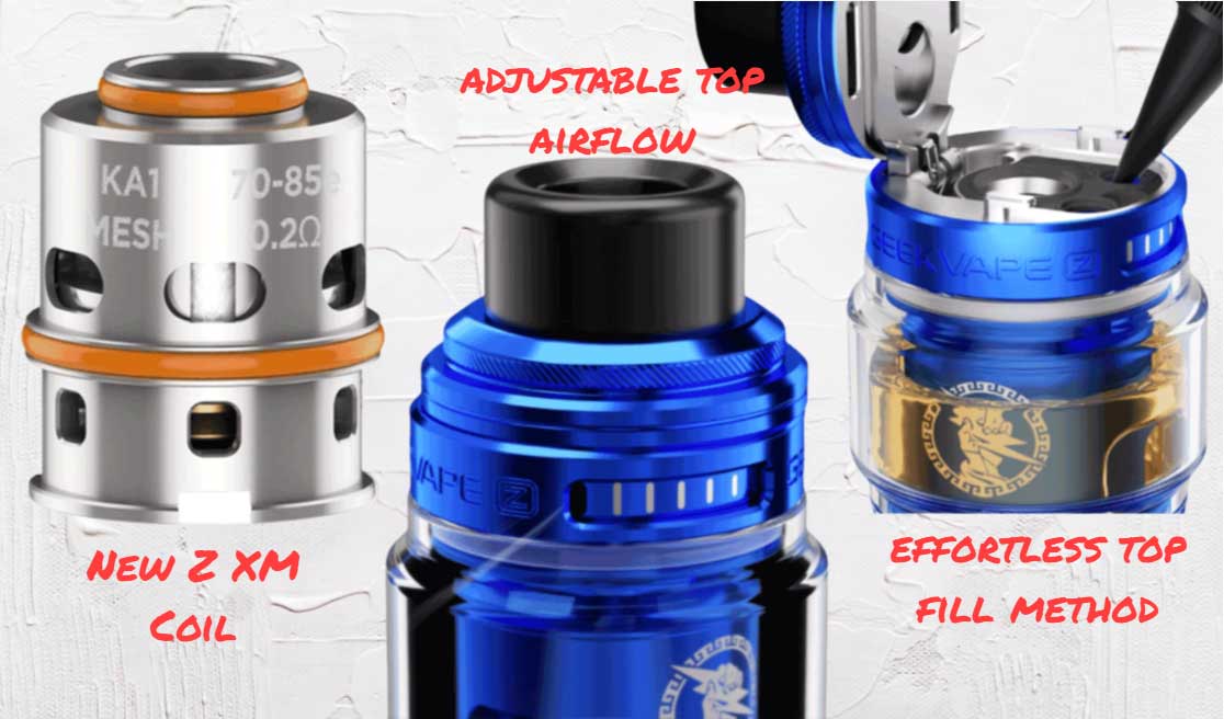 Geekvape Z Fli Airflow, Replacement Coils & Top-Filling System