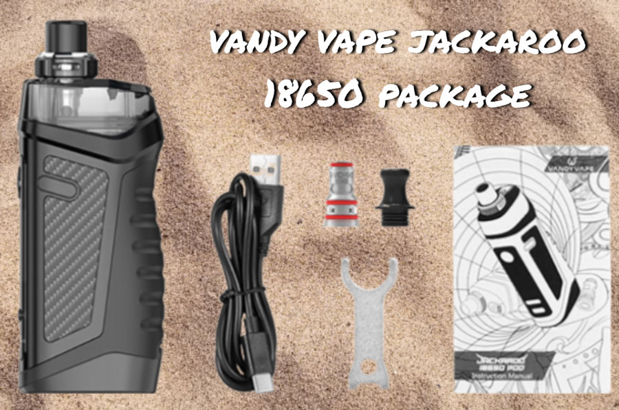 Vandy Vape Jackaroo 18650 Pod System Kit Package & Features