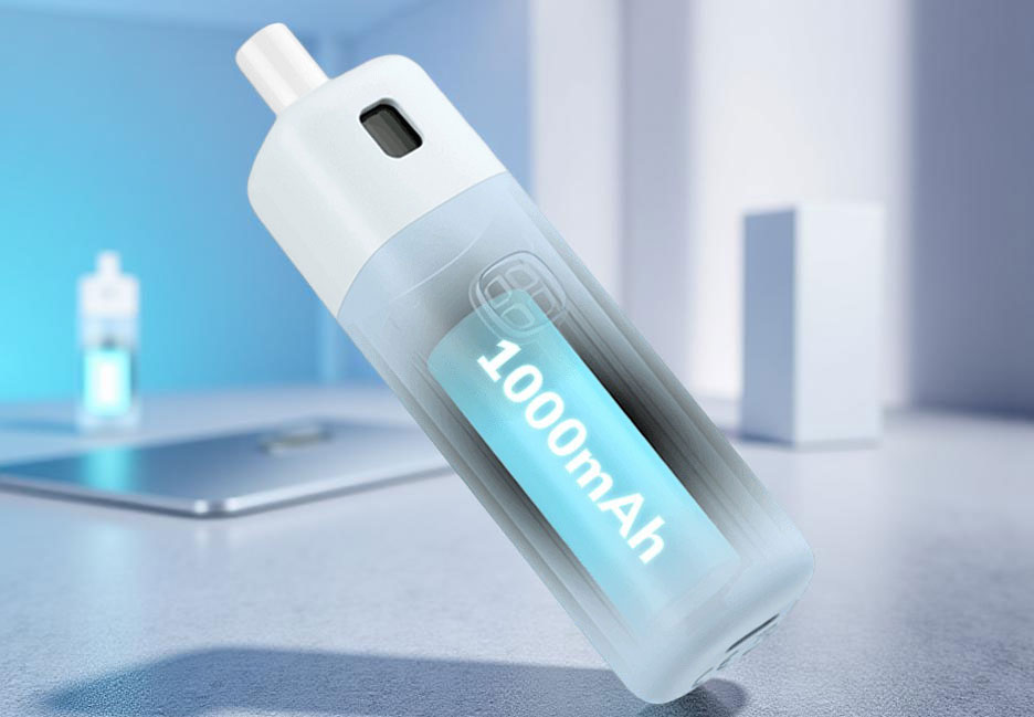 The Eleaf IORE Crayon pod kit featuring a 1000mAh battery graphic, highlighting the device's high-capacity internal power source.