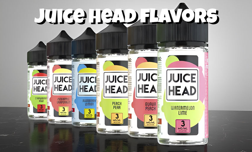 A select flavor lineup for Juice Head vape juice, illustrating the depth of choice in refreshing, high-impact fruit blends available for every vaper.
