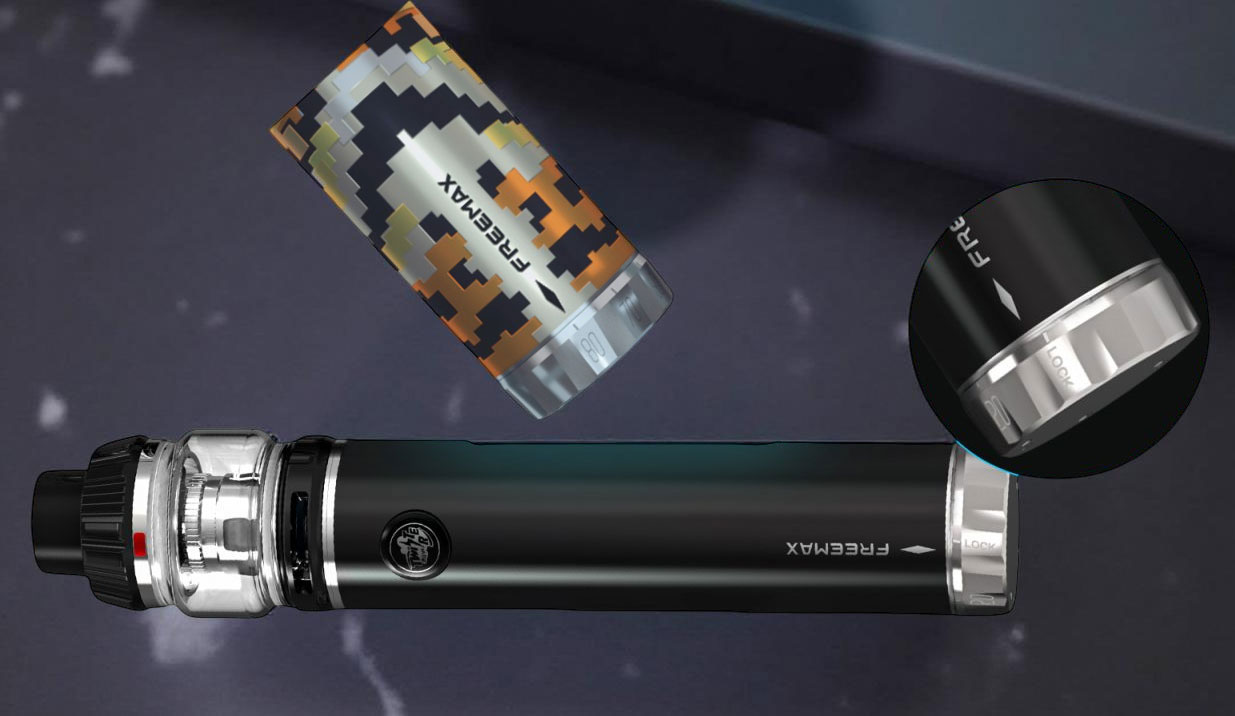 A macro view of the base of the Freemax Twister 2 tube mod, showcasing the mechanical wattage adjustment dial. The dial features clear, high-contrast white numerical markings from 10W to 80W engraved against the metallic finish. A small indicator arrow points to the selected wattage, and the textured ridges on the ring highlight its ergonomic, easy-grip design