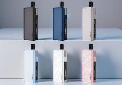 A lineup of Vaporesso Apex kits showing the various available color options. The devices are arranged side-by-side, showcasing finishes ranging from sleek Matte Black and Silver to vibrant blue, green, and gradient colorways, all highlighting the metallic chassis and ergonomic design.