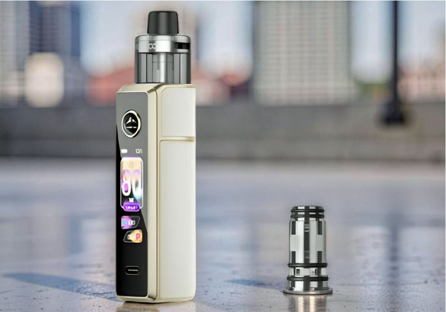 Voopoo Drag X kit with PnP X Pod Tank 5mL adjacent the compatible VOOPOO PnP X 0.3ohm Mesh Coil