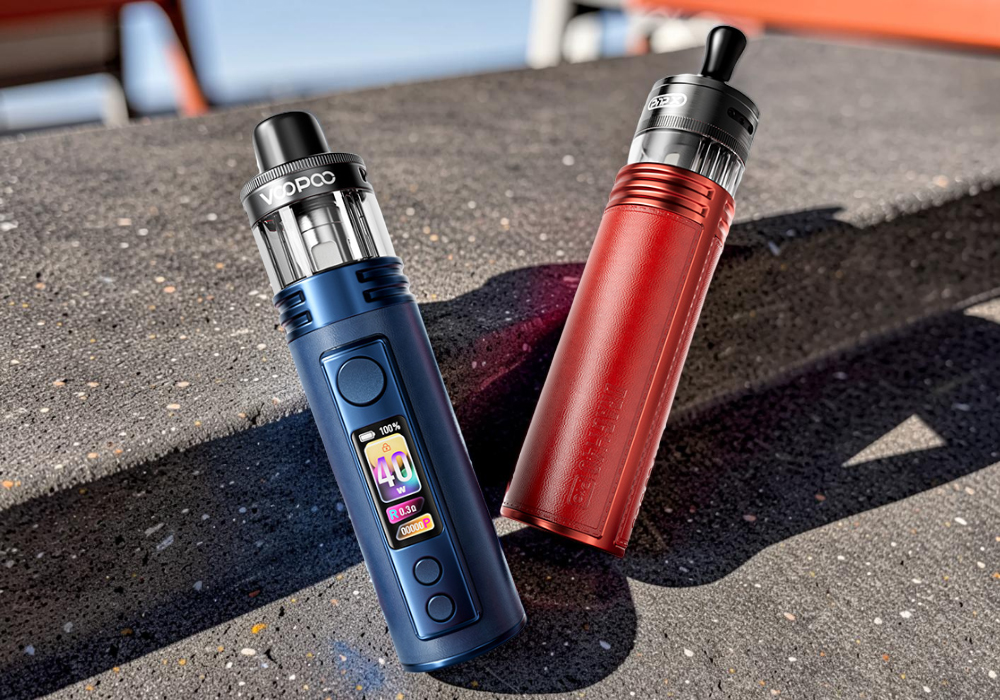 Voopoo Drag H40 Pro Kit 2450mAh 40W Pod System in modern red and lake blue colorways